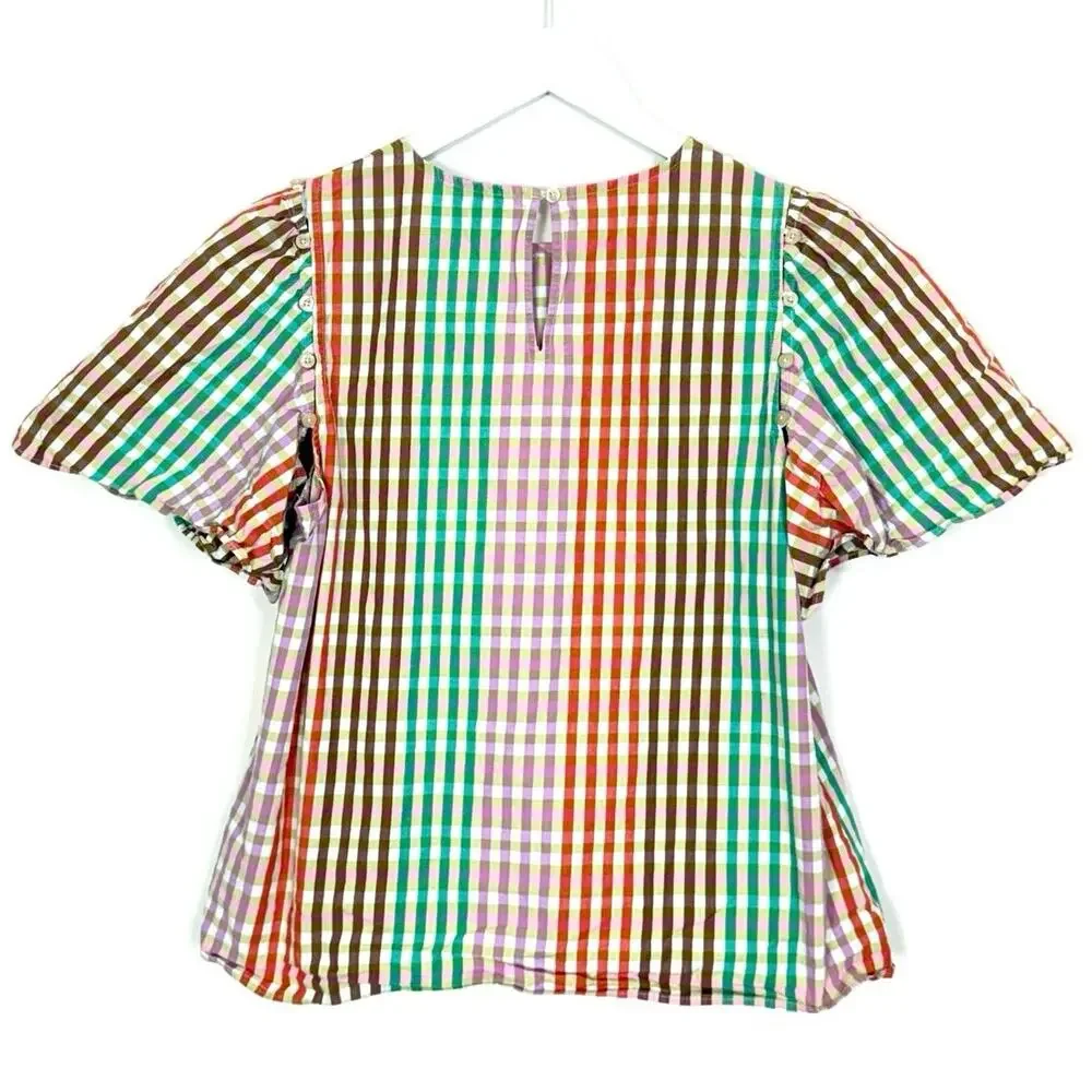 Kate Spade Rainbow Plaid Top